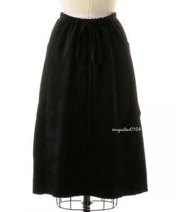 Drawer ドゥロワー*18resort ファーモールギャザースカート 1 ブラック 定価62,640円 美品