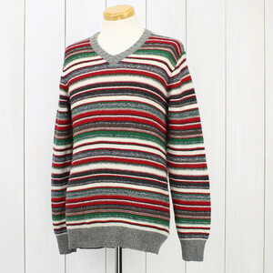  United Arrows V neck long sleeve knitted sweater multicolor L