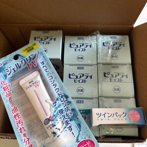 SEED ピュアティモイスト 抗菌 コンタクトレンズ洗浄液 7本 ジェルクリン ツインパック セット