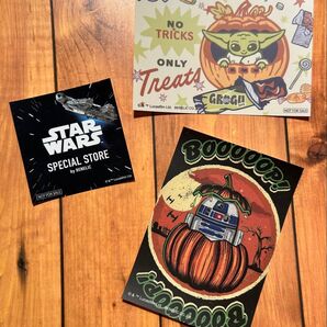 スターウォーズ ポップアップストア 購入特典ハロウィンステッカー3枚セット 非売品 グローグー R2-D2