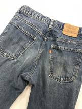 古着 1461 W32 デニム パンツ ビンテージ 80 70 60 USA vintage リーバイス Levi's ジーンズ 517 オレンジ ダメージ ヒゲ 縦落ち _画像7