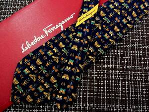 * condition average N*2710# Ferragamo [ total * insect * butterfly dragonfly bee ] necktie 