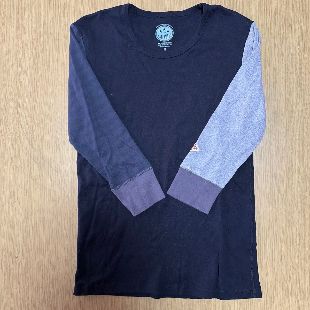 paty 七分袖　Tシャツ Mサイズ ネイビー グレー クレイジーパターン