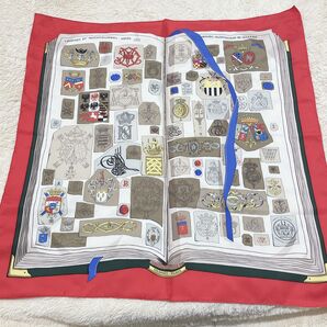 エルメス カレ90 スカーフ 地図 記号 レッド シルク100