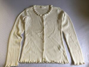  Pink House ..USED* pearl motif wonderful cardigan P H