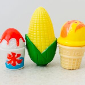 食べ物モチーフの小さなおもちゃ3点セット