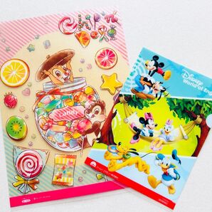 【ディズニー】サイズ違いのクリアファイル2枚セット