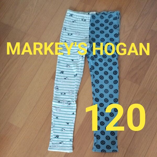 マーキーズ レギンス スパッツ ズボン パンツ スマイル ボーダー マルチカラー サイズ120