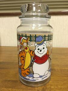 Anchor Hocking Disney Glass Canister Candy Pot Disney Winnie the pooh TIGGER Christmas Snowman グラスジャー