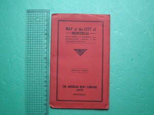 (1f011) 地図 古地図 モントリオール 1930 カナダ MONTREAL CANADA 
