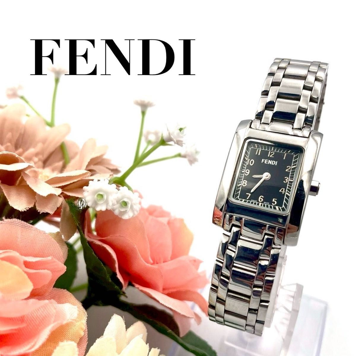 FENDI 腕時計 710L サーモンピンク スクエア レディース1851