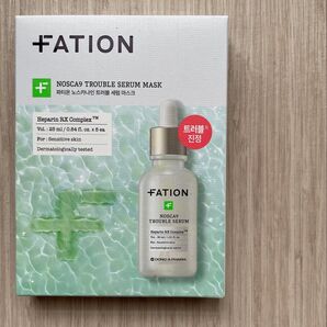 パティオンFATION NOSCAS TROUBLE SERUM MASK 4+1 パック /箱無し発送/オリーブヤング購入