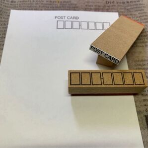 ★【POSTCARD】&郵便番号枠*小 2点セット★スタンプ はんこ
