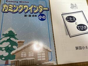 011●送料無料●塾専用教材●冬期講習●カミングウインター●小６算国合本●解答解説付