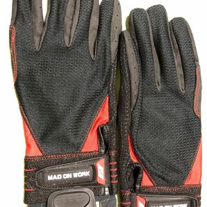 MAD ON WORK 作業用手袋 Lサイズ レッド ブラック