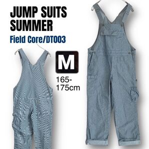 フィールドコア/ワークマン★サロペット/オーバーオール★ヒッコリー薄手★WORKMAN Field Core★メンズM