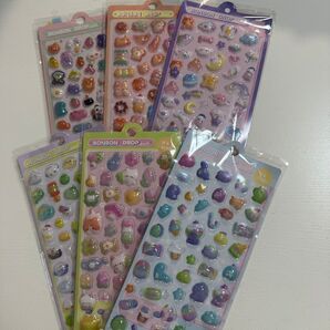 ぷくぷくシール 6セット 3Dシール 立体シール ぷっくり シール ステッカー ボンボンドロップシール
