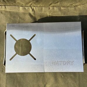 HATORY ステンレス製 ミニテーブル 五徳付き キャンプ アウトドア