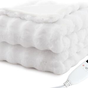 電気掛敷用毛布 190×130 ホワイト 兎毛調素材 9段階温度調整 丸洗いok PSE承認済み