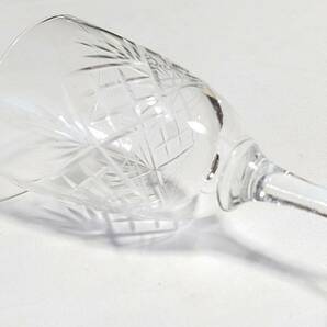 切子 リキュールグラス 酒器 ガラス製 4コ 脚付杯 口径約5cm 高さ約11.5cm 【1766】の画像8