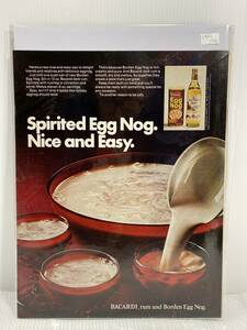 1972年12月15日号LIFE誌広告切り抜き【BACARDI rum and Borden Egg Nog】アメリカ買い付け品70sお酒バーカフェレストランインテリア