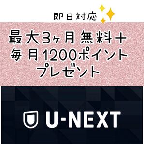 u-next 3ヶ月無料+毎月1,200円分ポイント ユーネクスト 見放題/映画レンタル/マンガ購入/クーポン 新規登録限定 優待