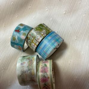 BGMマスキングテープ 5個セット まとめ売り 花柄 チェック