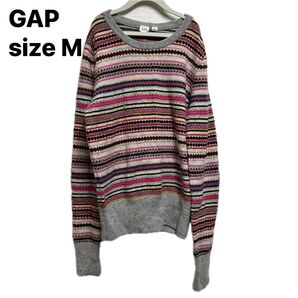 GAP ギャップ マルチボーダーニット セーター M