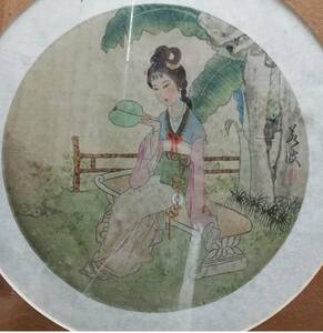 Art hand Auction Chinese painting, fan, maid, Chinese art, Painting, Japanese painting, person, Bodhisattva