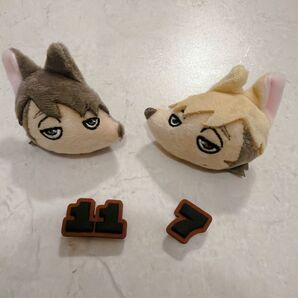 ハイキュー マスコット クロックス アクセサリー 稲荷崎 宮兄弟 侑 治 キツネ ぬいぐるみ