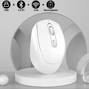 迅速発送!Bluetooth&USB無線2.4Ghz ワイヤレスマウス 充電式 ゲーミング ノートパソコン iPad 11121