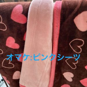 超かわいい&暖か〜い 毛布 ウオッシャブル ブランケット シングルサイズ オマケ:ピンク ベッドシーツ