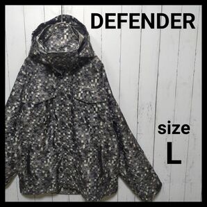 【DEFENDER】 スノージャケット 総柄 フルジップフーディ E844