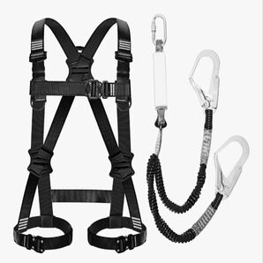 【新規格対応】安全帯 フルハーネス ランヤード付き 墜落制止用器具 サイズ調整可能 高品質【未使用新品】