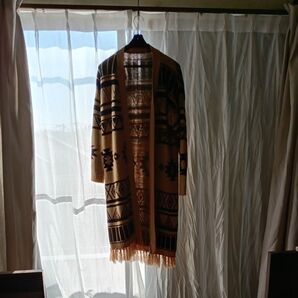 ロングカーディガン ネイティブ柄 フリンジ付き 三井アウトレットパーク入間で購入