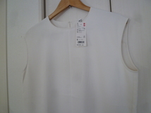 【新品】UNIQLO/ユニクロ○白ドレープフレンチスリーブチュニックワンピースS/ホワイト○OP1112_画像3