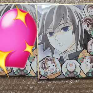 鬼滅の刃 特別放送版 2025 提供イラスト複製ミニ色紙 無限列車編炭治郎、柱稽古編義勇