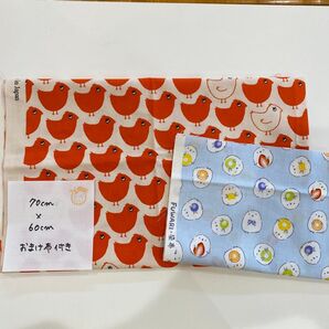 平日大特価500円 可愛いおまけ布付き*コットン100%シーチング生地 輸入生地 商用利用不可 オレンジ系