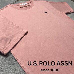 US POLO ASSN ユーエスポロアッスン半袖Tシャツ ピンク コットン トップス M