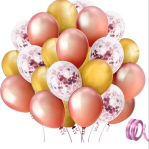 風船セット 紙吹雪風船 バルーン リンボー付き 誕生日 バースデー 60個入 卒業 開店 記念日 結婚式 飾り付け パーティー