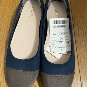 最終お値下げしました!GLACIER フラットシューズ Mサイズ ネイビー スエード 未使用 パンプス ローヒール フラット