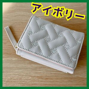 財布 女の子 キッズ 子ども 小銭入れ ミニ財布 かわいい 可愛い 三つ折り アイボリー コンパクト 可愛い コンパクト財布