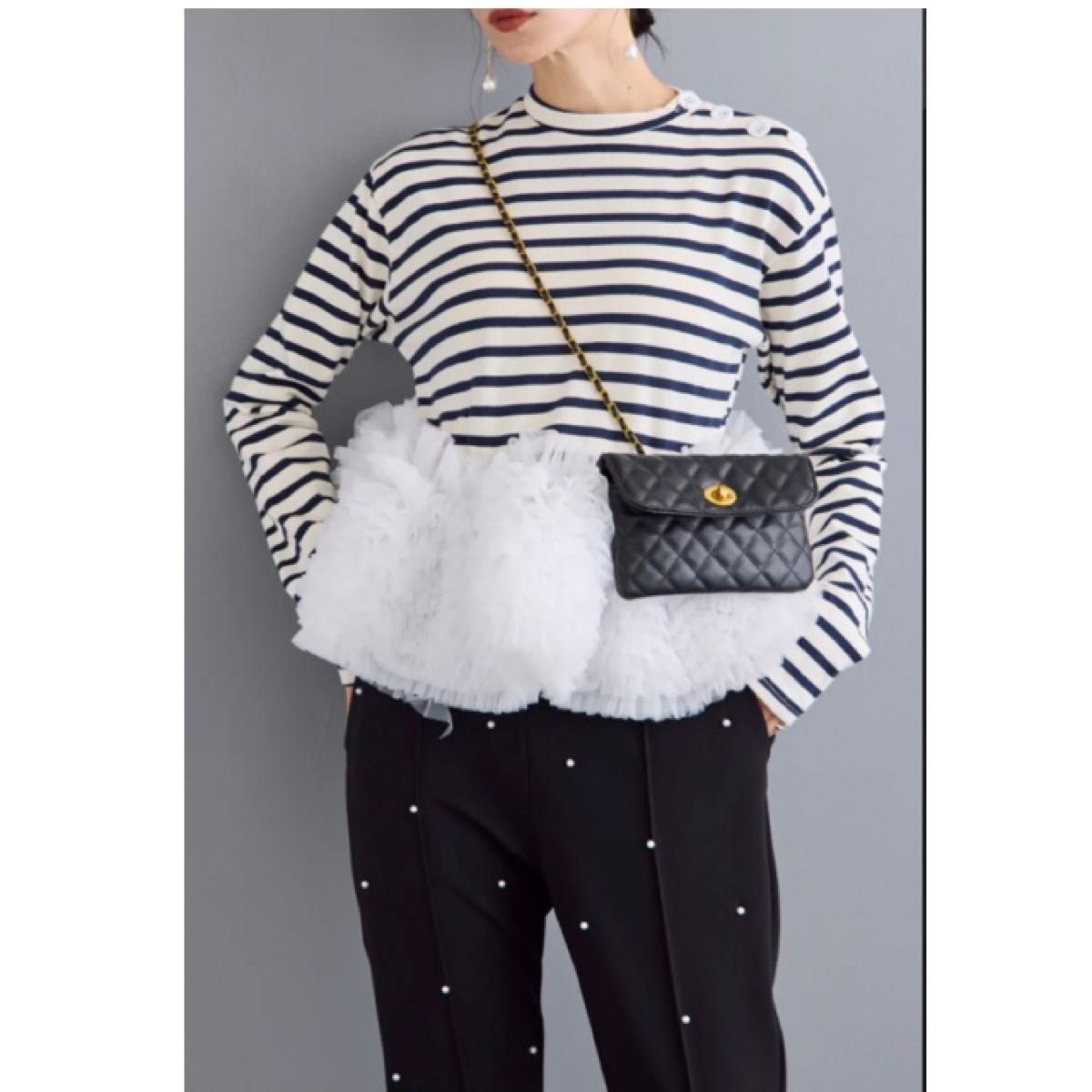 ホイップチュールデザインボーダーロンT frene フラーネ