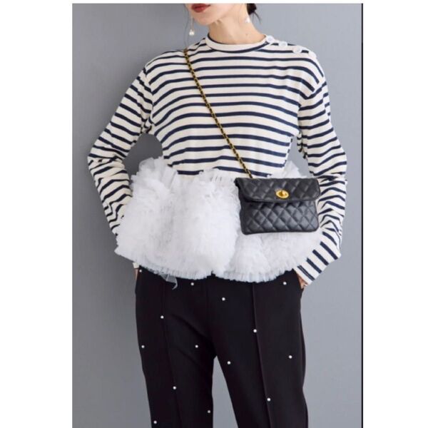 ホイップチュールデザインボーダーロンT frene フラーネ