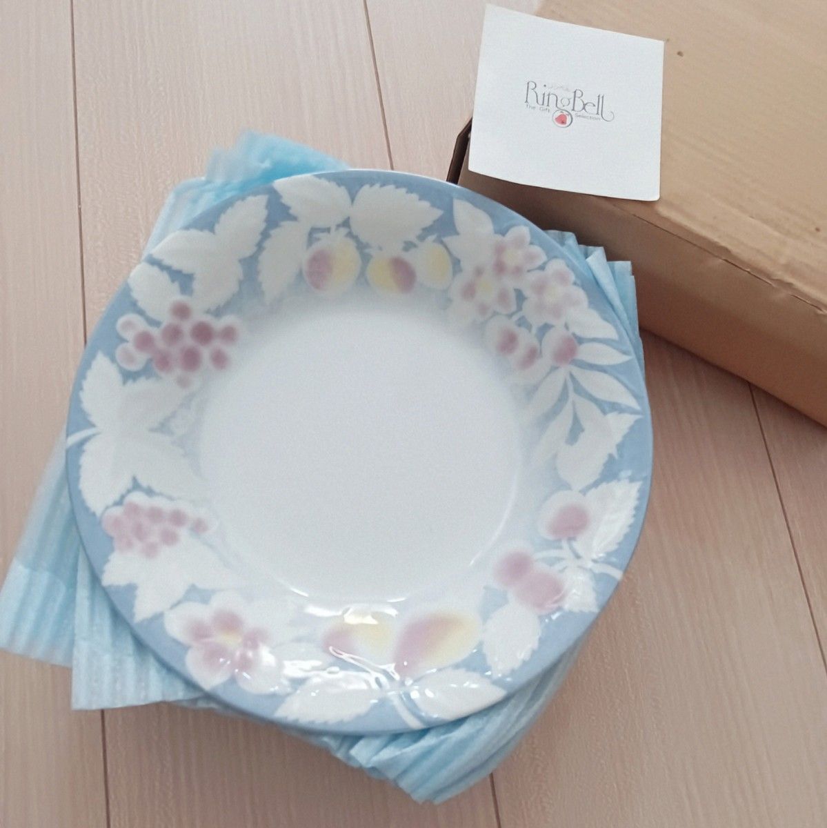 RingBell プレート 皿 5枚セット ブルー系 フルーツ柄 未使用