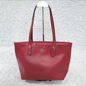 コーチ シティジップ F58846 トートバッグ A4 赤系coach 鞄 COACH レザー ビジネスバッグ