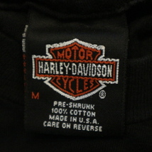 90s USA製 Harley Davidson TEXAS Tシャツ M ブラック ハーレーダビッドソン 両面プリント ロゴ イラスト モーターサイクル ヴィンテージ_画像7