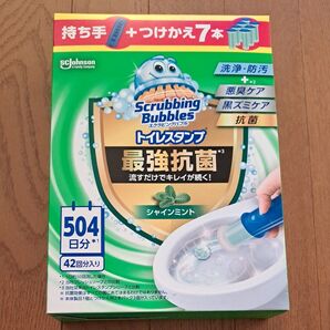 スクラビングバブル トイレスタンプ 本体 1個 つけかえ 7本 シャインミント 抗菌 洗浄 悪臭ケア 黒ズミケア