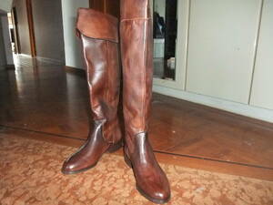  Italy made CALZ.SAVIO original leather leather long boots unused goods 