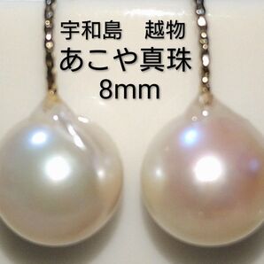 宇和島産 越物 あこや真珠 バロック パールピアス 本真珠 14kgf